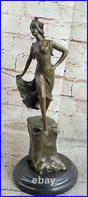Statue Sculpture Danseuse Sexy Art Déco Style Art Nouveau Style Bronze Fonte