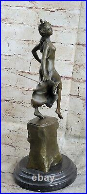 Statue Sculpture Danseuse Sexy Art Déco Style Art Nouveau Style Bronze Fonte Nr
