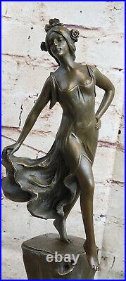 Statue Sculpture Danseuse Sexy Art Déco Style Art Nouveau Style Bronze Fonte Nr