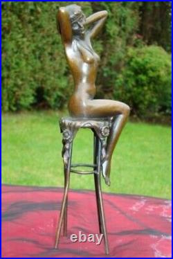 Statue Sculpture Demoiselle Nue Sexy Style Art Deco Style Art Nouveau Bronze mas