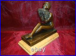 Statue Sculpture Demoiselle Nue Sexy Style Art Deco Style Art Nouveau Bronze mas