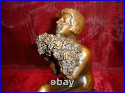 Statue Sculpture Demoiselle Nue Sexy Style Art Deco Style Art Nouveau Bronze mas