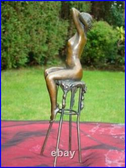 Statue Sculpture Demoiselle Nue Sexy Style Art Deco Style Art Nouveau Bronze mas