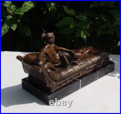 Statue Sculpture Demoiselle Nue Sexy Style Art Deco Style Art Nouveau Bronze mas