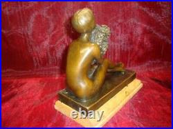 Statue Sculpture Demoiselle Nue Sexy Style Art Deco Style Art Nouveau Bronze mas