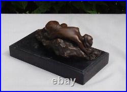 Statue Sculpture Demoiselle Nue Sexy Style Art Deco Style Art Nouveau Bronze mas