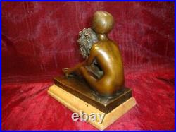 Statue Sculpture Demoiselle Nue Sexy Style Art Deco Style Art Nouveau Bronze mas