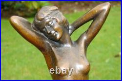 Statue Sculpture Demoiselle Nue Sexy Style Art Deco Style Art Nouveau Bronze mas