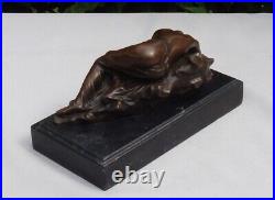 Statue Sculpture Demoiselle Nue Sexy Style Art Deco Style Art Nouveau Bronze mas