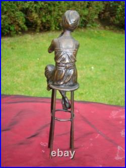 Statue Sculpture Demoiselle Pin-up Maquillee Style Art Deco Style Art Nouveau Br