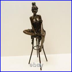 Statue Sculpture Demoiselle Sexy Style Art Deco Style Art Nouveau Bronze massif