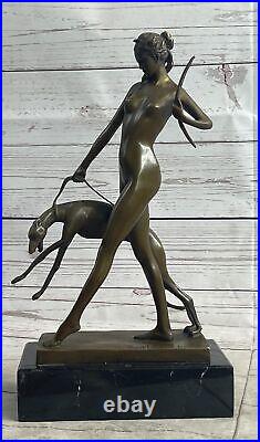 Statue Sculpture Diane Chasseresse Art Déco Style Nouveau Bronze'Lost' Cire