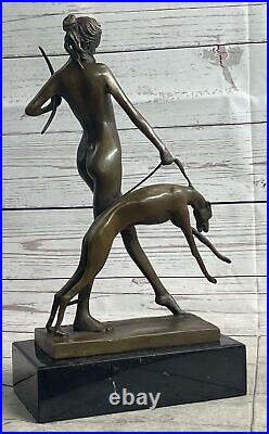 Statue Sculpture Diane Chasseresse Art Déco Style Nouveau Bronze'Lost' Cire