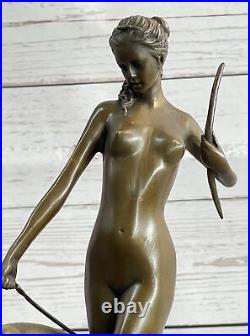 Statue Sculpture Diane Chasseresse Art Déco Style Nouveau Bronze'Lost' Cire