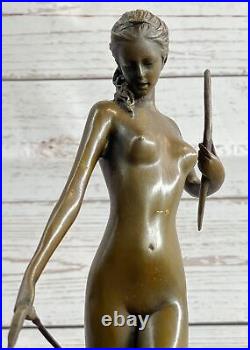 Statue Sculpture Diane Chasseresse Art Déco Style Nouveau Bronze'Lost' Cire