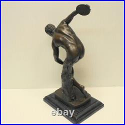 Statue Sculpture Discobole Nu Style Art Deco Style Art Nouveau Bronze massif Sig