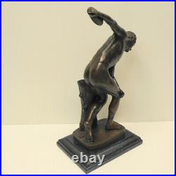 Statue Sculpture Discobole Nu Style Art Deco Style Art Nouveau Bronze massif Sig