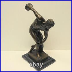 Statue Sculpture Discobole Nu Style Art Deco Style Art Nouveau Bronze massif Sig