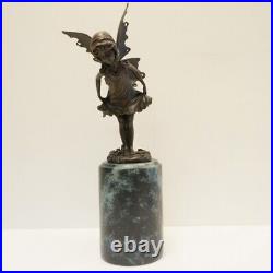 Statue Sculpture Elfe Fee Style Art Deco Style Art Nouveau Bronze massif Signe