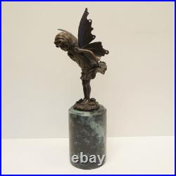 Statue Sculpture Elfe Fee Style Art Deco Style Art Nouveau Bronze massif Signe