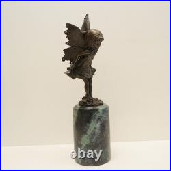 Statue Sculpture Elfe Fee Style Art Deco Style Art Nouveau Bronze massif Signe