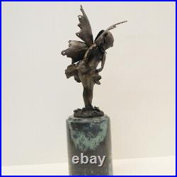 Statue Sculpture Elfe Fee Style Art Deco Style Art Nouveau Bronze massif Signe