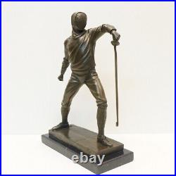 Statue Sculpture Escrime epee Style Art Deco Style Art Nouveau Bronze massif Sig