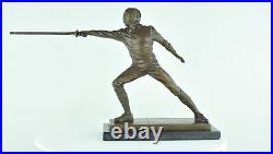 Statue Sculpture Escrime epee Style Art Deco Style Art Nouveau Bronze massif Sig