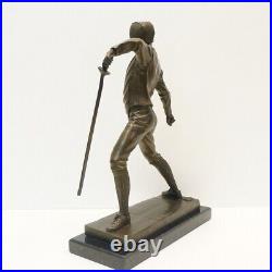 Statue Sculpture Escrime epee Style Art Deco Style Art Nouveau Bronze massif Sig