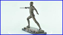 Statue Sculpture Escrime epee Style Art Deco Style Art Nouveau Bronze massif Sig