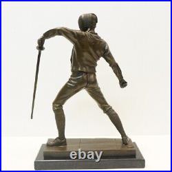 Statue Sculpture Escrime epee Style Art Deco Style Art Nouveau Bronze massif Sig