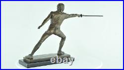 Statue Sculpture Escrime epee Style Art Deco Style Art Nouveau Bronze massif Sig