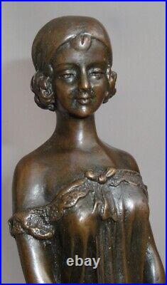 Statue Sculpture Fille L'innocence Style Art Deco Style Art Nouveau Bronze massi