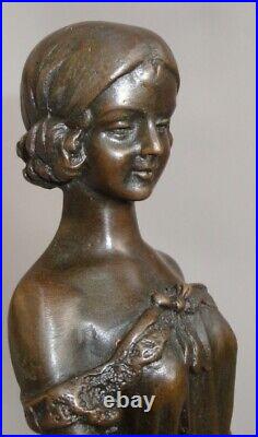 Statue Sculpture Fille L'innocence Style Art Deco Style Art Nouveau Bronze massi