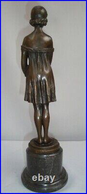 Statue Sculpture Fille L'innocence Style Art Deco Style Art Nouveau Bronze massi