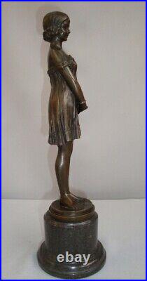 Statue Sculpture Fille L'innocence Style Art Deco Style Art Nouveau Bronze massi