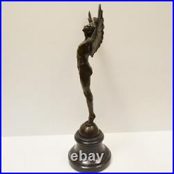 Statue Sculpture Icare Ange Nu Style Art Deco Style Art Nouveau Bronze massif Si