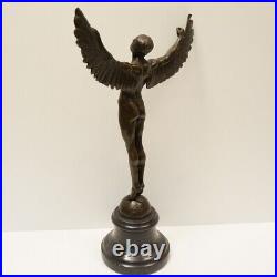 Statue Sculpture Icare Ange Nu Style Art Deco Style Art Nouveau Bronze massif Si