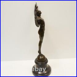 Statue Sculpture Icare Ange Nu Style Art Deco Style Art Nouveau Bronze massif Si