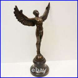 Statue Sculpture Icare Ange Nu Style Art Deco Style Art Nouveau Bronze massif Si