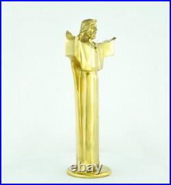 Statue Sculpture Jesus-Christ Style Art Deco Style Art Nouveau Bronze massif