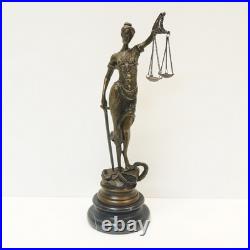 Statue Sculpture La justice Themis Style Art Deco Style Art Nouveau Bronze massi