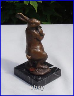 Statue Sculpture Lapin Lievre Animalier Style Art Deco Style Art Nouveau Bronze