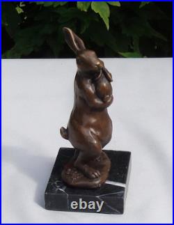 Statue Sculpture Lapin Lievre Animalier Style Art Deco Style Art Nouveau Bronze