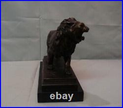 Statue Sculpture Lion Animalier Style Art Deco Style Art Nouveau Bronze massif S