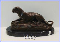 Statue Sculpture Lion Lionne Animalier Style Art Deco Style Art Nouveau Bronze m