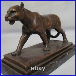 Statue Sculpture Lion Lionne Animalier Style Art Deco Style Art Nouveau Bronze m