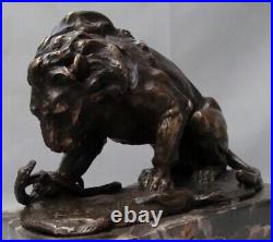 Statue Sculpture Lion Serpent Animalier Style Art Deco Style Art Nouveau Bronze