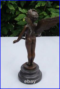 Statue Sculpture Nu Ange Bebe Style Art Deco Style Art Nouveau Bronze massif Sig