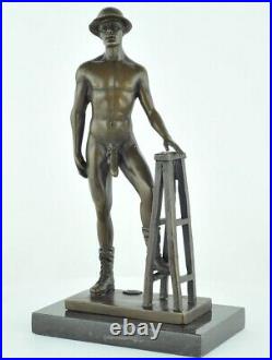 Statue Sculpture Nu Athlete Sexy Style Art Deco Style Art Nouveau Bronze massif